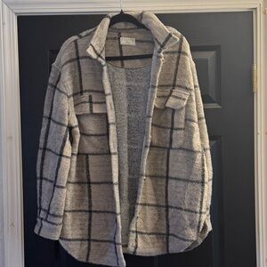 Z Supply Plaid Shacket in Cream and Black